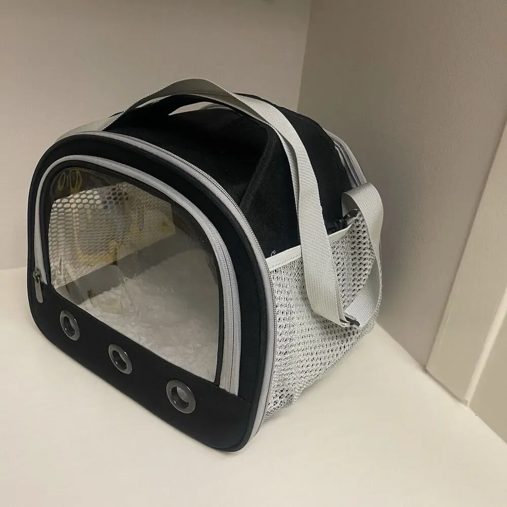 Small Pet Carrier Travel Tote Bag Guinea Pig Hamster Rodents Reptiles Case 12x9”